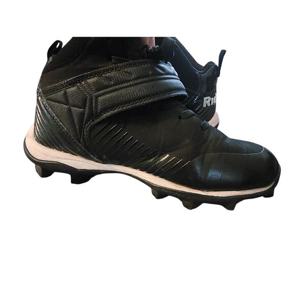 Riddell Heater Mid Strap Football Cleat Black White Kids Youth Size 2 - Picture 3 of 14